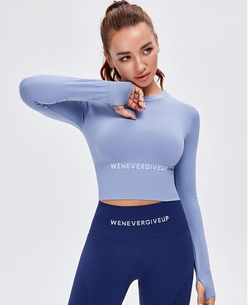 2021 net celebrity yoga wear women's & tees t-shirt long-sleeved seamless sportswear slim running fitness top, White
2021 net celebrity yoga wear women's & tees t-shirt long-sleeved seamless sportswear slim running fitness top, White