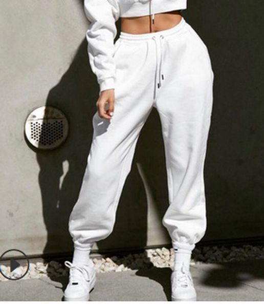 female casual sport trousers solid color elastic high waist sweatpants running jogger baggy pants ankle banded pants for womens, Black;white
female casual sport trousers solid color elastic high waist sweatpants running jogger baggy pants ankle banded pants for womens, Black;white