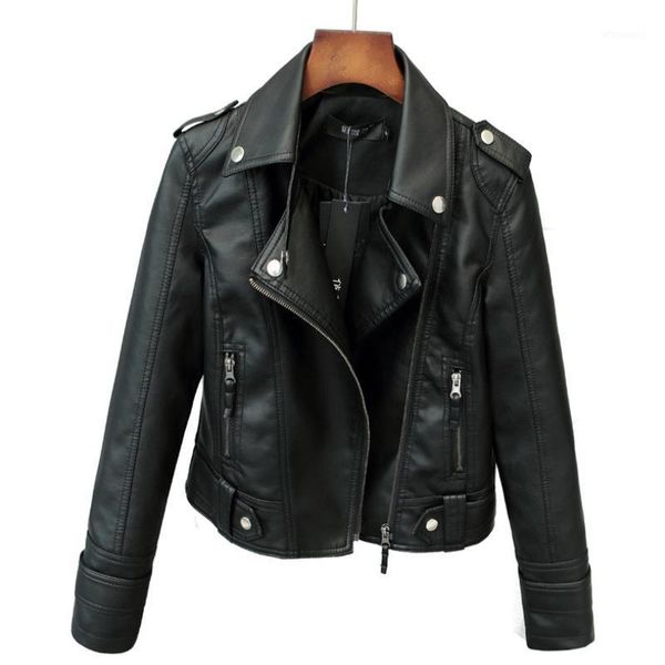 new pu imitation leather jacket women classic moto biker jacket lady spring autumn basic coat clothing1, Black
new pu imitation leather jacket women classic moto biker jacket lady spring autumn basic coat clothing1, Black