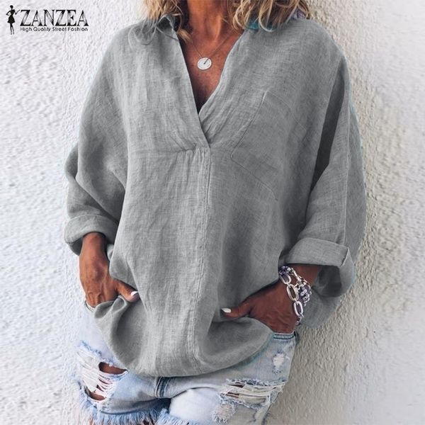 zanzea women's summer blouse long sleeve v neck shirt chemise female casual solid blusas mujer tunic woman shirts 5xl y200622, White
zanzea women's summer blouse long sleeve v neck shirt chemise female casual solid blusas mujer tunic woman shirts 5xl y200622, White