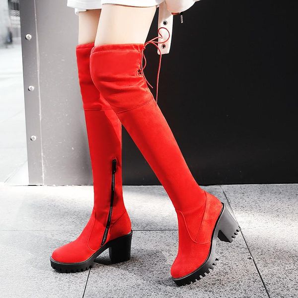 boots ymechic winter over the knee high cross tied lace up block heels red black suede overknee botas womens shoes big size
boots ymechic winter over the knee high cross tied lace up block heels red black suede overknee botas womens shoes big size