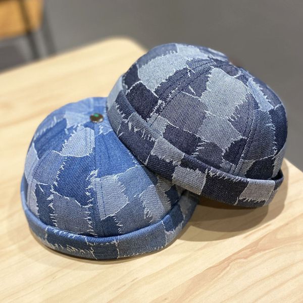 summer thin plaid denim no brim skullcap couple beggar landlord hat smelly hat womens retro yuppie hat, Blue;gray
summer thin plaid denim no brim skullcap couple beggar landlord hat smelly hat womens retro yuppie hat, Blue;gray
