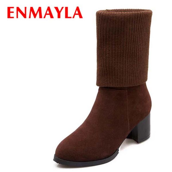 enmayla platform mid-calf flock +knitting boots winter fashion pointed toe high heels women boots casual shoes woman, Black
enmayla platform mid-calf flock +knitting boots winter fashion pointed toe high heels women boots casual shoes woman, Black