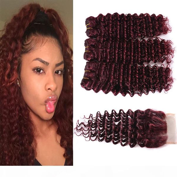 burgundy deep wave brazilian virgin hair red raw deep curly wave 99j human hair weave wet and wavy 3 bundles with lace closure, Black;brown
burgundy deep wave brazilian virgin hair red raw deep curly wave 99j human hair weave wet and wavy 3 bundles with lace closure, Black;brown