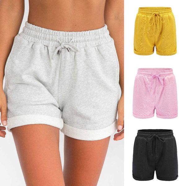 women's elastic high waist hemmed casual shorts multi color large pants, White;black
women's elastic high waist hemmed casual shorts multi color large pants, White;black