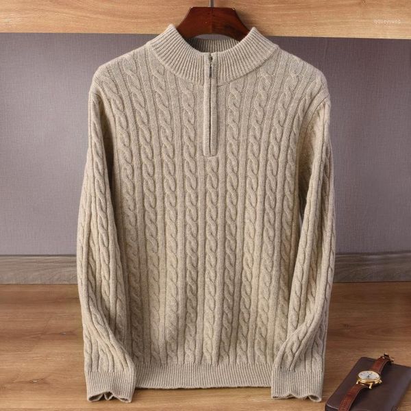 men's sweaters autumn winter cashmere sweater men's half high collar zipper business leisure thickened knitted bottoming shirt clo, White;black
men's sweaters autumn winter cashmere sweater men's half high collar zipper business leisure thickened knitted bottoming shirt clo, White;black