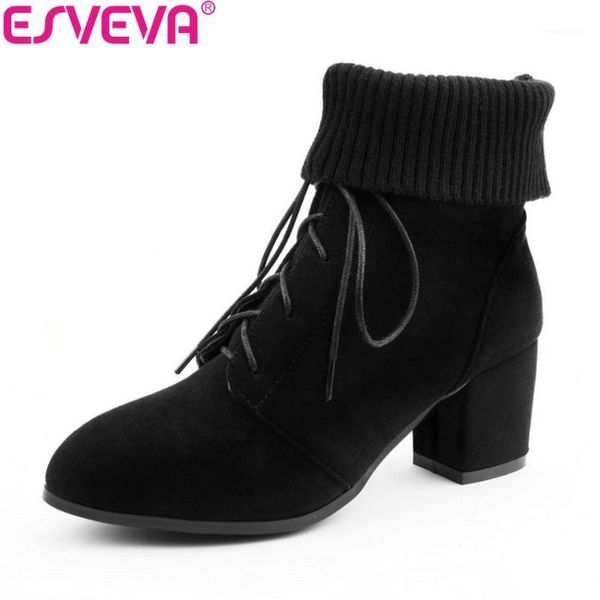 boots esveva 2021 woman lace up square high heels autumn shoes winter women ankle classic round toe size 34-431, Black
boots esveva 2021 woman lace up square high heels autumn shoes winter women ankle classic round toe size 34-431, Black
