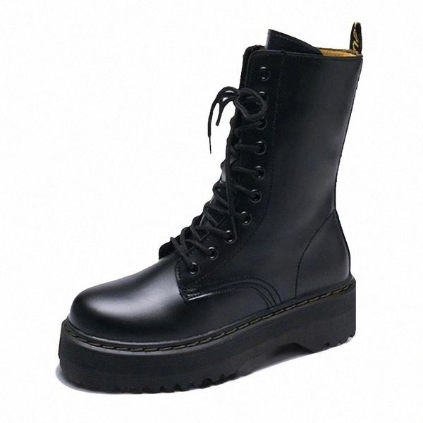 women platform boots autumn rubber pu leather lace up chunky ankle boots fashion lady thick bottom female military ridding #bu0p, Black
women platform boots autumn rubber pu leather lace up chunky ankle boots fashion lady thick bottom female military ridding #bu0p, Black