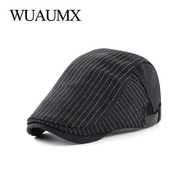 berets wuaumx cotton linen beret hat for men british peaked cap artist painter women striped herringbone forward sboy, Blue;gray
berets wuaumx cotton linen beret hat for men british peaked cap artist painter women striped herringbone forward sboy, Blue;gray