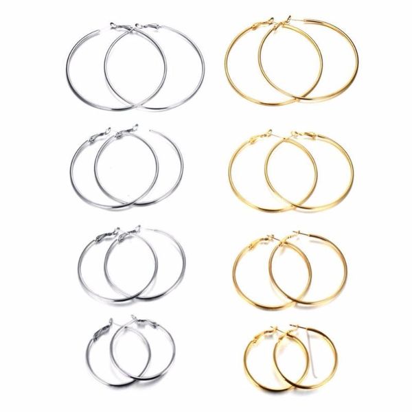 med, large, xl, xxl really big simple plain round hoop earrings in stainless steel endless hoop earwire, Golden;silver
med, large, xl, xxl really big simple plain round hoop earrings in stainless steel endless hoop earwire, Golden;silver