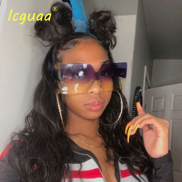 onepiece oversized square rimless sunglasses women brand designer flat big sun glasses female one piece travel gafa de sol, White;black
onepiece oversized square rimless sunglasses women brand designer flat big sun glasses female one piece travel gafa de sol, White;black