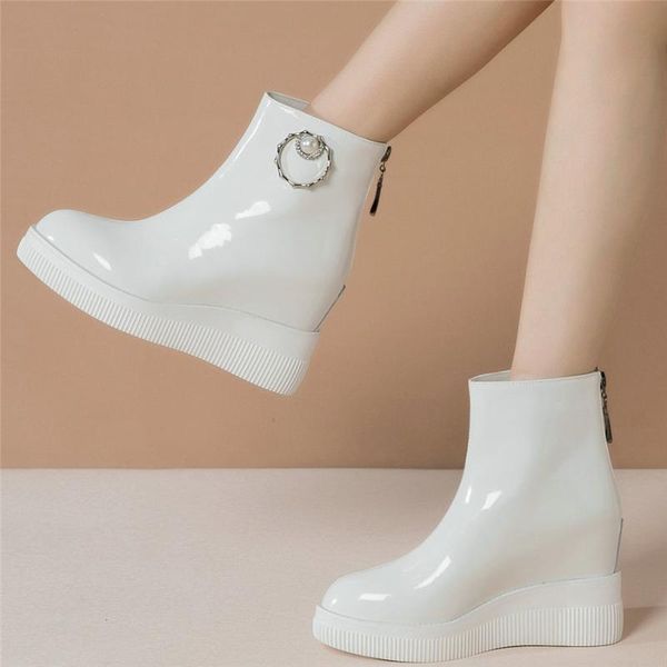 high platform pumps shoes women cow leather wedges high heel ankle boots female pointed toe fashion sneakers casual shoes, Black
high platform pumps shoes women cow leather wedges high heel ankle boots female pointed toe fashion sneakers casual shoes, Black