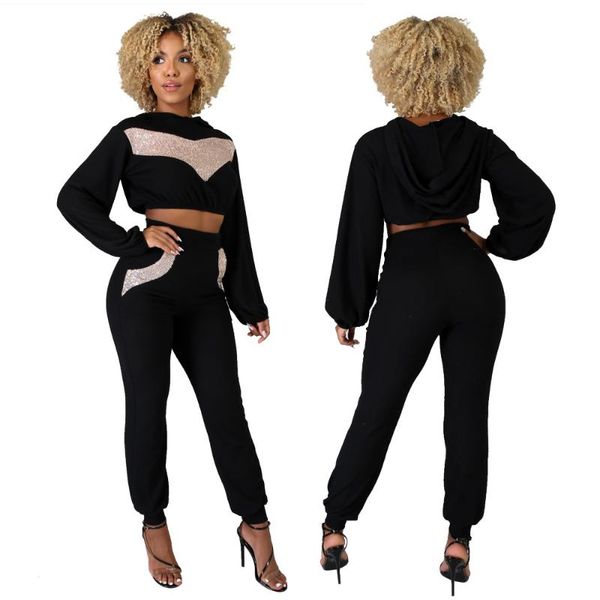 casual harem pants fashion sequin small design round neck elastic sports fitness fashion suit two piece set for women, Gray
casual harem pants fashion sequin small design round neck elastic sports fitness fashion suit two piece set for women, Gray