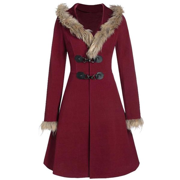 2021 christmas little red riding hood coat women's imitation fur slim long coat fashion warm wool coats and jackets winter, Black
2021 christmas little red riding hood coat women's imitation fur slim long coat fashion warm wool coats and jackets winter, Black