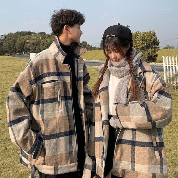 men's wool & blends woolen coat men's winter couple short plaid cotton jacket plus size cotton1, Black
men's wool & blends woolen coat men's winter couple short plaid cotton jacket plus size cotton1, Black