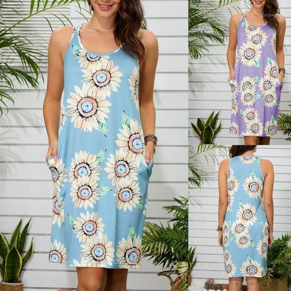casual dresses 2021 summer sunflower print women's european and american dress1, Black;gray
casual dresses 2021 summer sunflower print women's european and american dress1, Black;gray