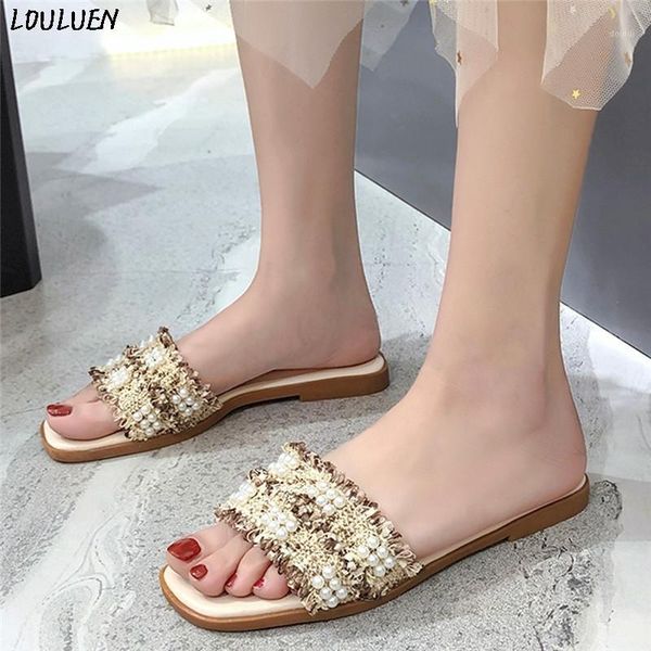 slippers elegant women's summer fashion open toe breathable pearl flat slip-on plus size feminina zapatos de mujer 2021 gift1, Black
slippers elegant women's summer fashion open toe breathable pearl flat slip-on plus size feminina zapatos de mujer 2021 gift1, Black