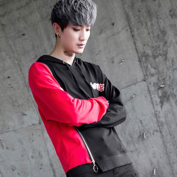 2021 men oversized 3d hip hop hoodie with removable red patchwork hood zipper costume of stage singer streetwear sweaters i2za, Black
2021 men oversized 3d hip hop hoodie with removable red patchwork hood zipper costume of stage singer streetwear sweaters i2za, Black
