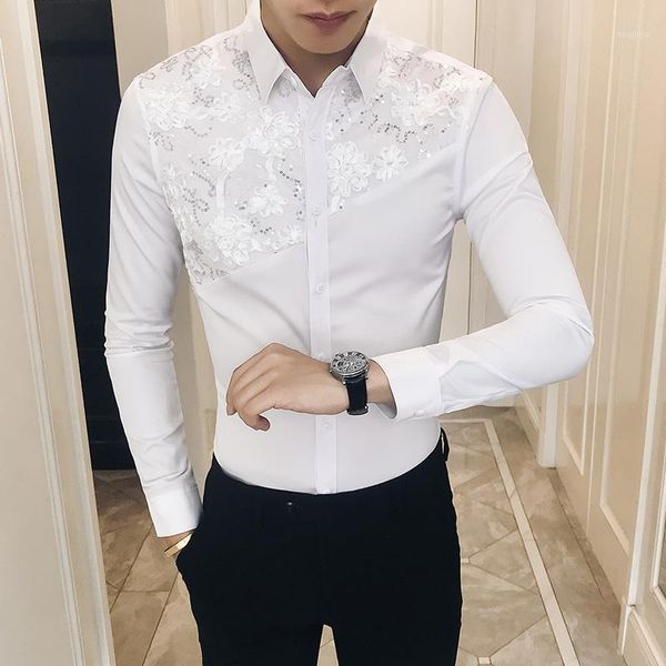 quality lace patchwork tuxedo autumn new 2018 slim fit men shirt long sleeve casual night club party dress shirts men 3xl-m1, White;black
quality lace patchwork tuxedo autumn new 2018 slim fit men shirt long sleeve casual night club party dress shirts men 3xl-m1, White;black