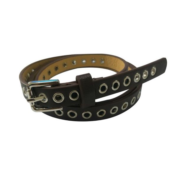 women pu leather waist belt rivet studded single holes casual waistband tc21, Black;brown
women pu leather waist belt rivet studded single holes casual waistband tc21, Black;brown