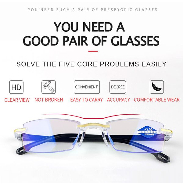 reading rimless newnew men women anti ray cutting presbyopia eyewear for ladies blue light glasses2021
reading rimless newnew men women anti ray cutting presbyopia eyewear for ladies blue light glasses2021