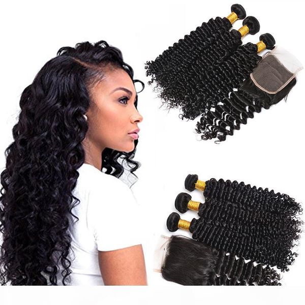 7a lace closure with hair bundles brazilian hair weave weft black color deep wave wavy human hair extensions full head ing, Black;brown
7a lace closure with hair bundles brazilian hair weave weft black color deep wave wavy human hair extensions full head ing, Black;brown