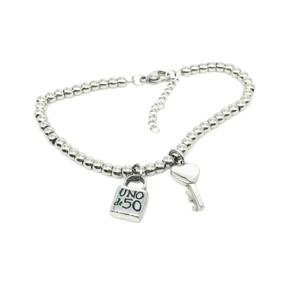 fashion women men silver color gold bead stainless steel heart lock key uno de50 bead chain bracelet jewelry, Golden;silver
fashion women men silver color gold bead stainless steel heart lock key uno de50 bead chain bracelet jewelry, Golden;silver