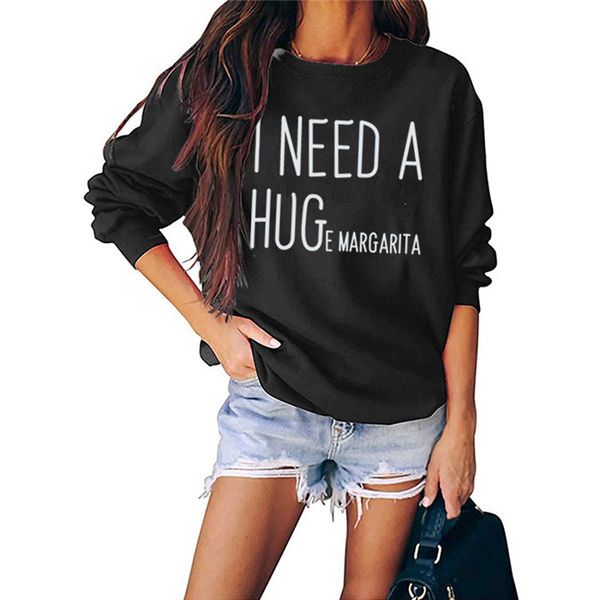 loose o neck women hoodies long sleeve pullover letter pattern i need a huge margarita womens casual sweatshirts, Black
loose o neck women hoodies long sleeve pullover letter pattern i need a huge margarita womens casual sweatshirts, Black