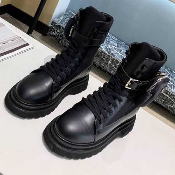real leather lace up bags ankle boots buckle strap matching small pocket thick bottom stylish boots shoes women, Black
real leather lace up bags ankle boots buckle strap matching small pocket thick bottom stylish boots shoes women, Black