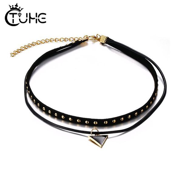 layered chokers necklace women 2020 popular gothic black leather tattoo necklaces with triangle pendant bijouterie for women, Golden;silver
layered chokers necklace women 2020 popular gothic black leather tattoo necklaces with triangle pendant bijouterie for women, Golden;silver