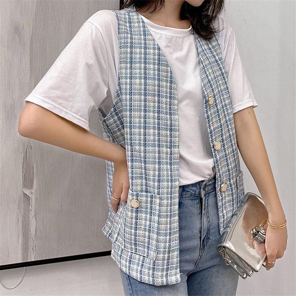 hzirip korea chic plaid sleeveless summer pockets loose simple casual fresh plus v-neck woolen cloth coats 2 types, Black;white
hzirip korea chic plaid sleeveless summer pockets loose simple casual fresh plus v-neck woolen cloth coats 2 types, Black;white