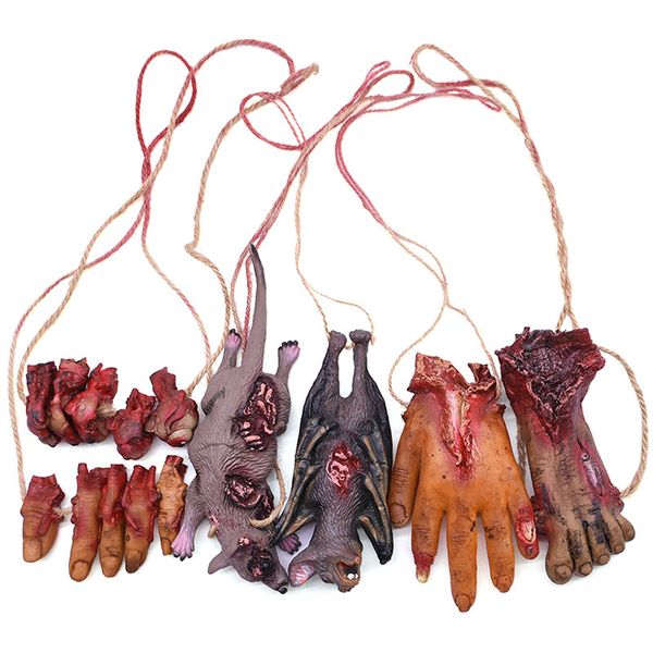 horror hanging fake dead mouse bat broken hands feet for halloween party decoration haunted house decor props
horror hanging fake dead mouse bat broken hands feet for halloween party decoration haunted house decor props
