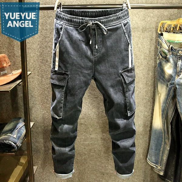 vintage spring loose casual full length trousers straight denim pants mens drawstring big pockets distressed cargo jeans male1, Blue
vintage spring loose casual full length trousers straight denim pants mens drawstring big pockets distressed cargo jeans male1, Blue