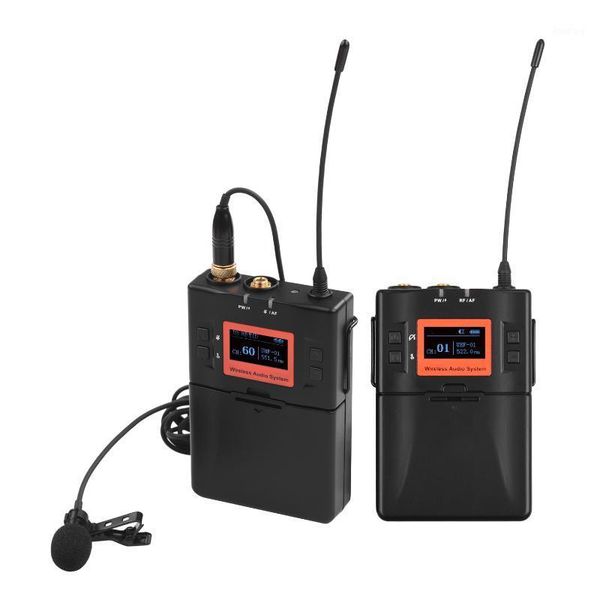 wireless lavalier microphone system uhf 60-channels one transmitter one receiver for dslr camera smartphone pc tablet recording1
wireless lavalier microphone system uhf 60-channels one transmitter one receiver for dslr camera smartphone pc tablet recording1
