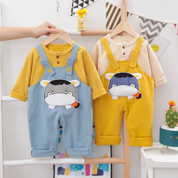 childrenswear children foreign trade long sleeve cotton hoodie child baby casual suspender trousers piece autumn w, White
childrenswear children foreign trade long sleeve cotton hoodie child baby casual suspender trousers piece autumn w, White