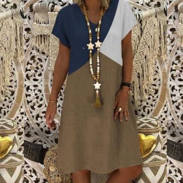 fzijt 2020 summer new imitation cotton and linen stitching women's imitation dress v-neck dressnew short-sleeved women's clothing, Black;gray
fzijt 2020 summer new imitation cotton and linen stitching women's imitation dress v-neck dressnew short-sleeved women's clothing, Black;gray