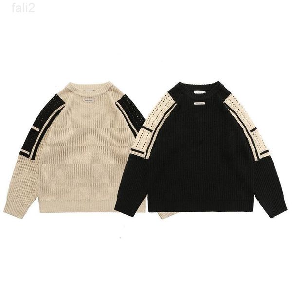 sweaters color men's block sleeves spliced pullover couple mens and womens round neck oversize casual autumn sweater loose retro, White;black 
sweaters color men's block sleeves spliced pullover couple mens and womens round neck oversize casual autumn sweater loose retro, White;black