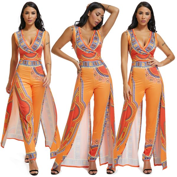african ethnic print women jumpsuit romper orange wrap deep v neck sleeveless long wide leg club party jumpsuits rompers womens pants, Black;white
african ethnic print women jumpsuit romper orange wrap deep v neck sleeveless long wide leg club party jumpsuits rompers womens pants, Black;white