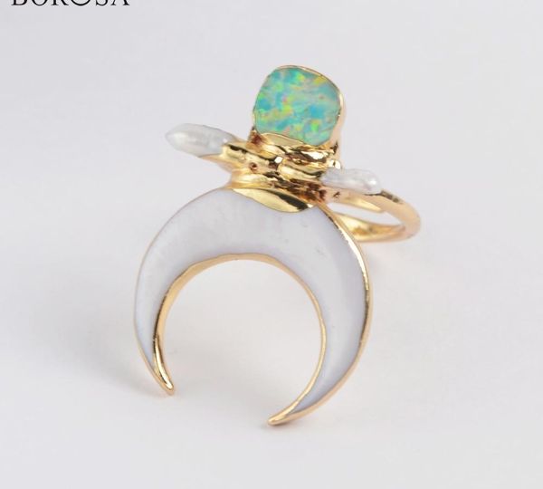 wholesale 5pcs fashion gild crescent white shell & manmade opal adjustable ring japanese white & blue opal rings jewelry11, Silver
wholesale 5pcs fashion gild crescent white shell & manmade opal adjustable ring japanese white & blue opal rings jewelry11, Silver