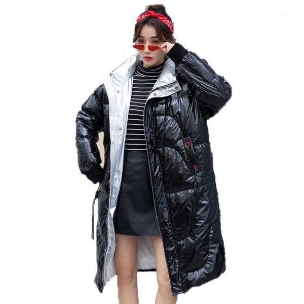 2019 winter glossy down jacket coat women fashion long loose warm outerwear casual plus size streetwear duck down overcoat p13581, Black
2019 winter glossy down jacket coat women fashion long loose warm outerwear casual plus size streetwear duck down overcoat p13581, Black
