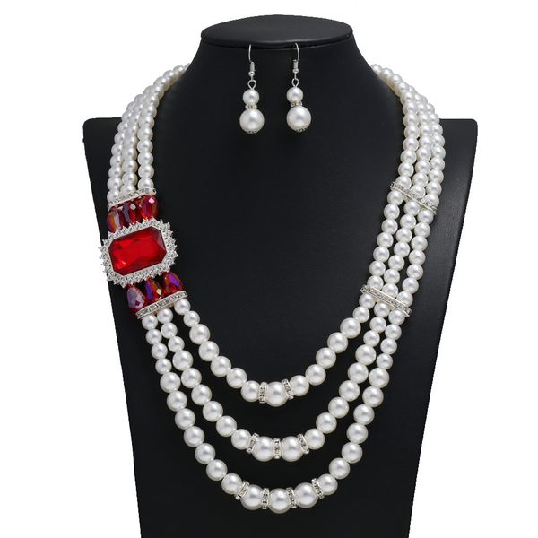 multi layer pearl wedding necklace shining new sets rhinestone bridal jewelery accessories crystals necklace earring pageant party, White
multi layer pearl wedding necklace shining new sets rhinestone bridal jewelery accessories crystals necklace earring pageant party, White