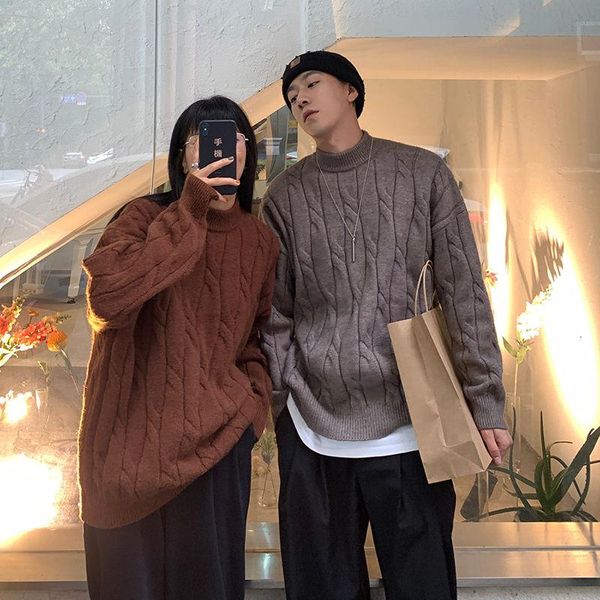 winter o-neck sweater men's warmth fashion retro casual knitted pullover men clothes streetwear korean loose couple sweater, White;black
winter o-neck sweater men's warmth fashion retro casual knitted pullover men clothes streetwear korean loose couple sweater, White;black