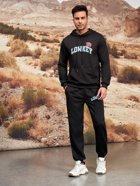 men letter floral graphic kangaroo pocket drawstring hoodie & sweatpants y5zs#, Gray
men letter floral graphic kangaroo pocket drawstring hoodie & sweatpants y5zs#, Gray