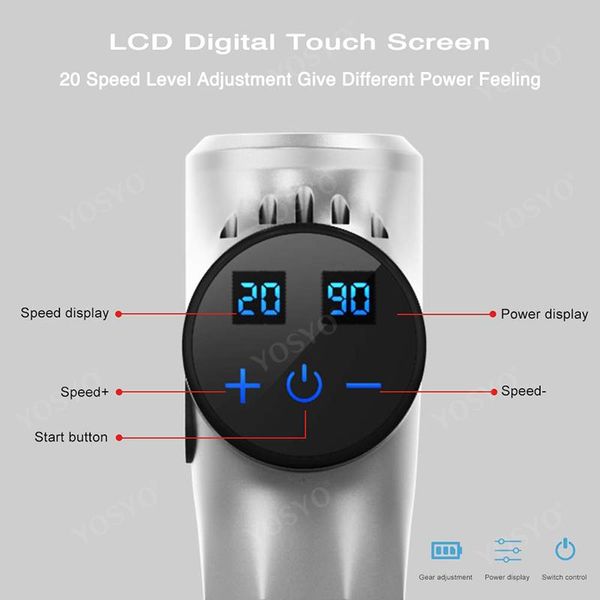 lcd display massage gun deep muscle massager muscle pain body neck massage exercising relaxation slimming shaping pain relief
lcd display massage gun deep muscle massager muscle pain body neck massage exercising relaxation slimming shaping pain relief