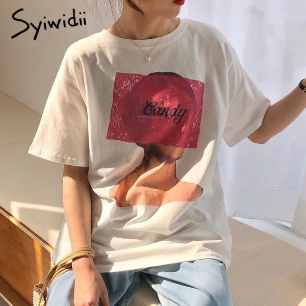 syiwidii tshirt women summer character t-shirts fashion girls short sleeve printing t shirt women korean clothes cotton, White
syiwidii tshirt women summer character t-shirts fashion girls short sleeve printing t shirt women korean clothes cotton, White