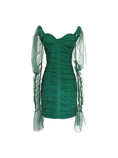 2021 spring new emerald beauty folds off the shoulder tempers sleeves long green dress women's upper knee knitted 9f41, Black;gray
2021 spring new emerald beauty folds off the shoulder tempers sleeves long green dress women's upper knee knitted 9f41, Black;gray