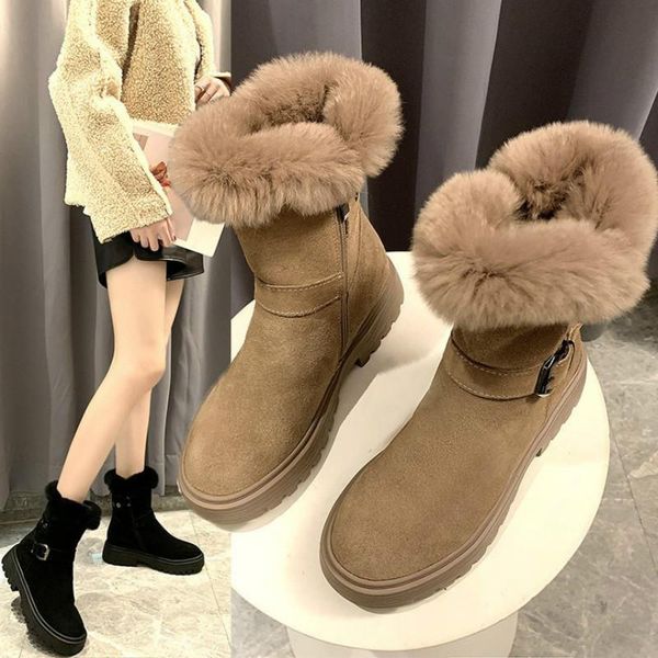 fashion snow boots the new women boots mid-calf zip round toe flat with winter flock solid plush buckle non-slip high quality, Black
fashion snow boots the new women boots mid-calf zip round toe flat with winter flock solid plush buckle non-slip high quality, Black