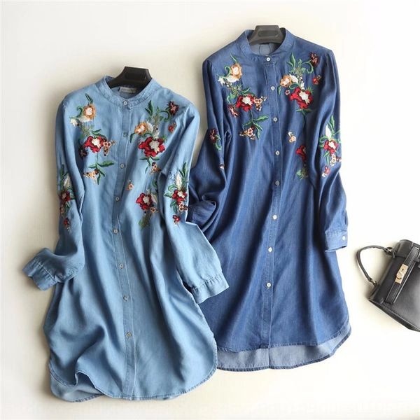 new style stand neck heavy work embroidery skirt skirtembroidered denim skirtsingle breasted denim dress in early spring g4oft, Black;gray
new style stand neck heavy work embroidery skirt skirtembroidered denim skirtsingle breasted denim dress in early spring g4oft, Black;gray