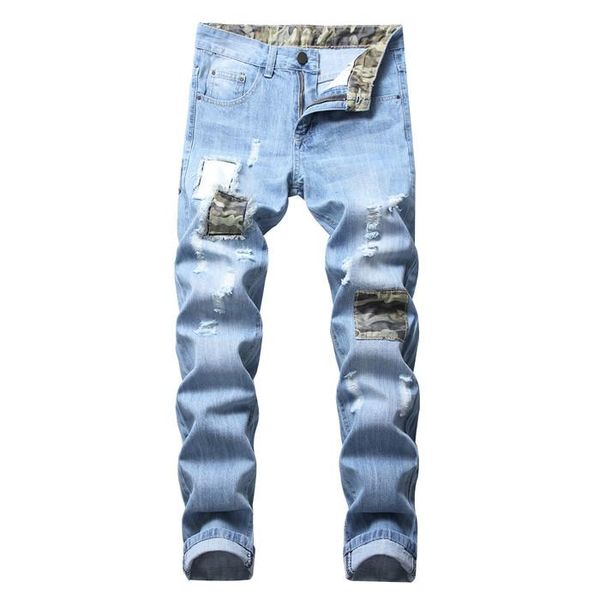 2020 new patchwork men's fashion jeans men's casual slim design teared distressed denim jeans 38 40 42,6014, Blue
2020 new patchwork men's fashion jeans men's casual slim design teared distressed denim jeans 38 40 42,6014, Blue