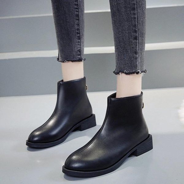 fashion women boots women half high heel adhesive leather round toe zipper add velvet 2020 new all-match ladies boots, Black
fashion women boots women half high heel adhesive leather round toe zipper add velvet 2020 new all-match ladies boots, Black